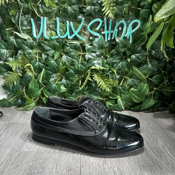 Mezlan Broadway Men 11.5 Formal Tuxedo Dress Shoes Black Patent Leather Oxfords main image 5